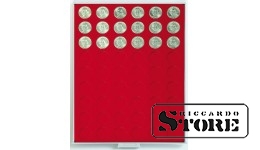 STANDARD numismatic box with 54 round compartments for coins up to 26.75 mm