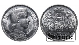 Latvia Alberts Kviesis (1930 - 1934), 1931 5 Lats NGC MS 60