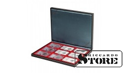 NERA M case with a light red tray for 9 slabbed coins measuring 63x85 mm from American grading companies.