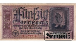 Saksamaa 50 Reichsmarki 1940-1945, Seeria D 1399767, XF+, P-R140