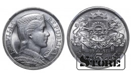 Латвия Альберт Квиесис (1930 - 1934), 1931 5 Лат NGC AU DETAILS OBV CLEANED