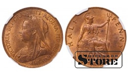 Suurbritannia Kuninganna Victoria (1838 - 1901), 1/2 penn 1898, NGC MS 63 RB