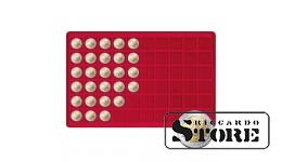 Tray for 60 coins with a diameter of up to 27 mm, red