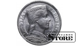 Läti Alberts Kviesis (1930 - 1934), 1929 5 latti, NGC AU 58