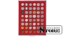 Numismatic box in STANDARD modification with 48 square compartments for coins/coin capsules up to 28 mm in diameter.