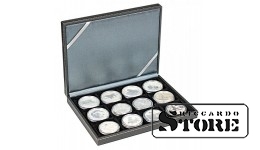 NERA XM case with 12 square compartments for coins/coin capsules with an outer diameter up to 52 mm