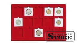 Large numismatic case with 8 trays for 120 numismatic holders 50x50 mm.