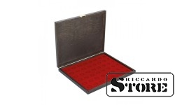 CARUS-1 Case Made of Natural Wood with a Dark Red Tray for Storing 6 Annual Euro Coin Sets