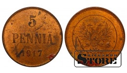 Финляндия Монета 5 Пенни 1917