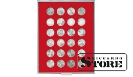 STANDARD numismatic box with 24 round compartments for coins with a diameter up to 32.5 mm.