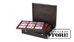 CARUS natural wood case for storing 36 slabbed coins measuring 63x85 mm from American grading companies.