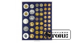 MARINE numismatic box with 45 rectangular compartments for coins/coin capsules up to 24, 28, 39, and 44 mm in diameter