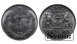 Латвия 2 Лата 1926 NGC UNC DETAILS