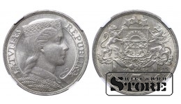 Latvija Alberts Kviesis (1930 - 1934), 1931 5 lati, NGC AU 58