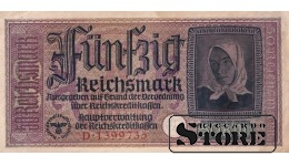 Saksamaa 50 Reichsmarki 1940-1945, Seeria D 1399735, XF+, P-R140