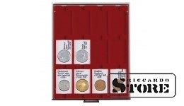 RAUCHGLAS Numismatic Box with 12 Rectangular Compartments for REBECK COIN L Frames 75 x 50 mm