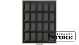 STANDARD BLACK SAMT numismatic box for 20 rectangular coin capsules S22552747P (includes capsules)