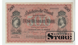 Vācija, Drēzdene, 500 markas, 1911. gads, VF