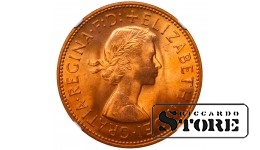 Suurbritannia Kuninganna Elizabeth II (1953 - 1967), 1 Penni 1967, NGC MS 65 RD