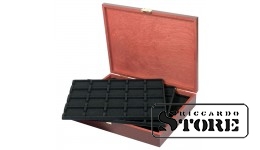 LINDNER natural wood case for storing 100 coin frames 50x50 mm, CARRÉE and OCTO capsules (Special Edition).