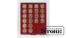 Numismatic box in RAUCHGLAS modification with 24 round compartments for coin capsules with an external diameter of 41 mm.