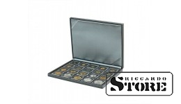 NERA M case with a black tray for storing 20 coin frames 50x50 mm / CARRÉE coin capsules / OCTO coin capsules