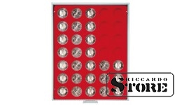 Numismatic box in STANDARD modification with 35 round compartments for coins up to 32.5 mm in diameter, for example, for placing silver coins from Germany with a denomination of 20/10 euros.