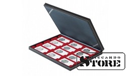 NERA M case with a dark red tray for 12 rectangular cells to hold REBECK COIN L frames 75 mm x 50 mm.