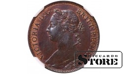 Great Britain Queen Victoria 1893 1 Farthing NGC MS 62 BN