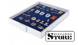 Collection box in STANDART modification with a blue porous tray for placing badges, orders, and emblems.