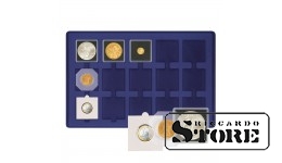 Dark blue tray for 15 coin frames 50×50 mm.