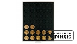 Numismātikas kaste CARBO ar 35 apaļām šūnām monētām ar diametru līdz 32,5 mm, piemēram, lai ievietotu Sudraba monētas no Vācijas ar nominālu 20/10 eiro