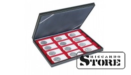 NERA M case with a dark red tray for 12 rectangular cells to hold REBECK COIN L frames 75 mm x 50 mm.