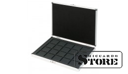 ALU numismatic cassette for storing 20 coins/coin capsules up to Ø 47 mm with a black tray – SPECIAL OFFER