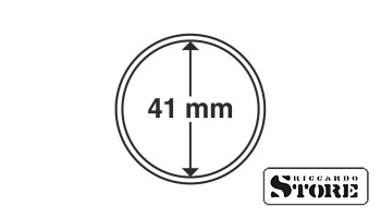 Iepakojums ar apaļām monētu kapsulām GRIPS (41 mm diametrs), 10 gabali.