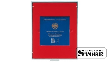 Numismātikas kaste STANDARD ar 1 kvadrātveida ielikni, lai ievietotu komplektu Šveices 10 eiro piemiņas monētu oriģinālajā iepakojumā "proof" (DM PP).