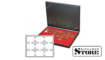 NERA M case with a light red tray for storing 9 slabbed coins sized 63×85 mm, certified by American grading companies.