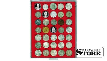 STANDARD numismatic box with 35 square compartments for coins/coin capsules up to 36 mm