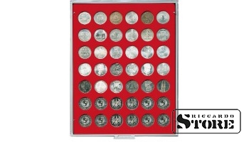 STANDARD numismatic box with 42 round compartments for coins up to 29.5 mm in diameter