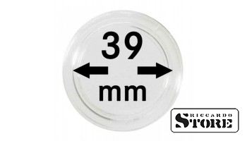 Coin capsules with an inner diameter of 39 mm, set of 100 pieces