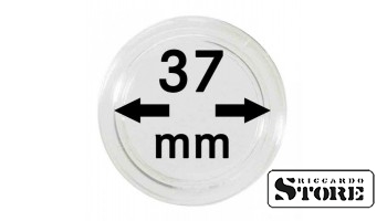 Coin capsules with an inner diameter of 37 mm, set of 10 pieces