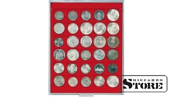 STANDARD Numismatic Box with 30 Square Compartments for Coins/Coin Capsules up to 38 mm