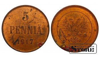 Финляндия Монета 5 Пенни 1917