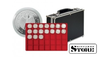 Large numismatic case with 8 trays for 280 coins/coin capsules with a diameter of up to 39 mm