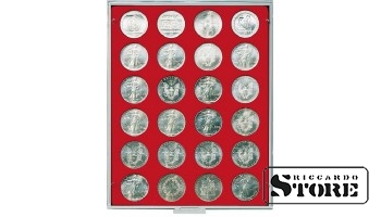 STANDARD numismatic box with 24 round compartments for coins up to 41 mm in diameter