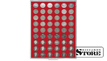 STANDARD numismatic box with 54 round compartments for coins up to 26.75 mm