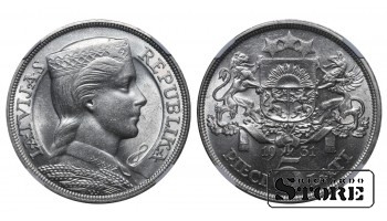 Latvija Alberts Kviesis (1930 - 1934), 1931. gada 5 lati NGC AU DETAILS CLEANED