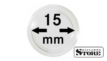 Coin capsules with an inner diameter of 15 mm, set of 100 pieces