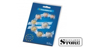 Coin capsules for one euro coin set