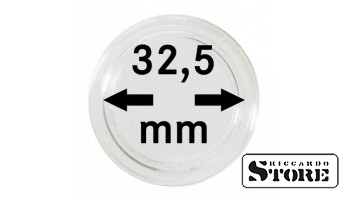 Coin capsules with an inner diameter of 32.5 mm, suitable for original capsules for 10 euro coins "proof", set of 10 pieces